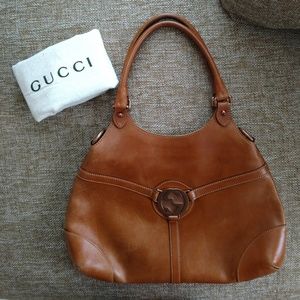 Pre-Owned Brown Leather Gucci Handbag Bag Purse